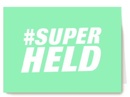 Bedankt kaart thuiswerken superheld