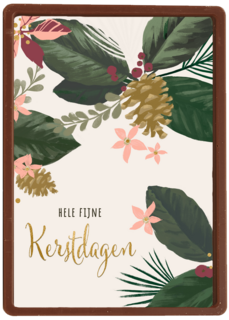 Kerstkaart fijne feestdagen kerstbloemen