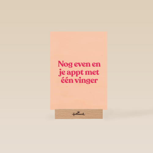 verjaardagkaart andc nog even en je appt met 1 vinger
