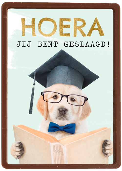 Hoera geslaagd slimme hond