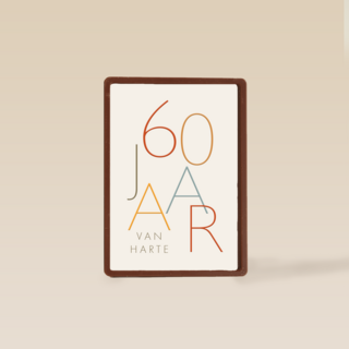 Stijlvolle verjaardagskaart 60 jaar van harte