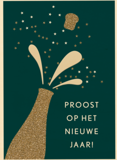 zakelijke nieuwjaarskaart met champagne