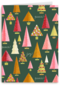 Kerstkaart kerstbomen joy en peace