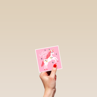 Verjaardagskaart tiener meisje Birthdaygirl met unicorn