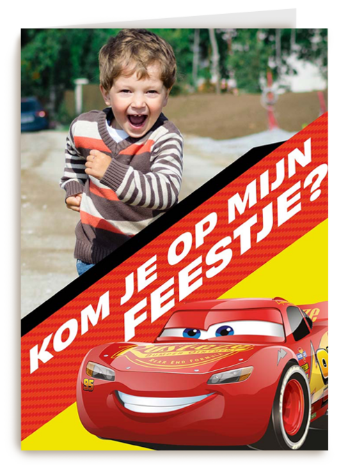 Cars verjaardagskaart foto kom je op mijn feestje