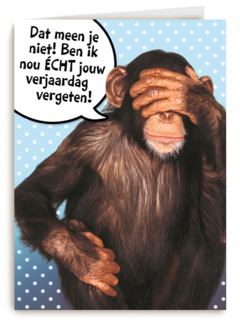 aap met hand voor zijn ogen