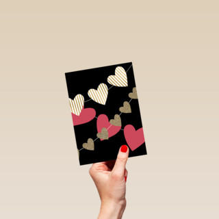 valentijnskaart stijlvol slinger van hartjes