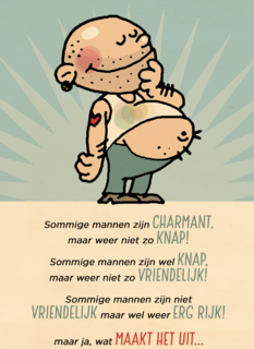 kale man met dikke buik
