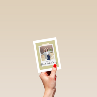 Happy Birthday fotokaart polaroid