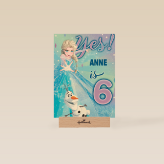 Frozen verjaardagskaart 6 jaar Elsa Olaf