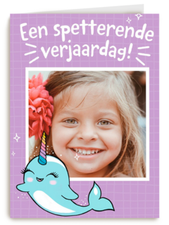een spetterende narwal verjaardag voor jou