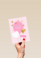 babykaart dochter welkom lief meisje roze ballon
