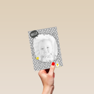 fotokaart hello klein baby kindje