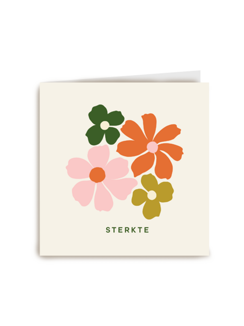 Sterkte kaart met getekende bloemen