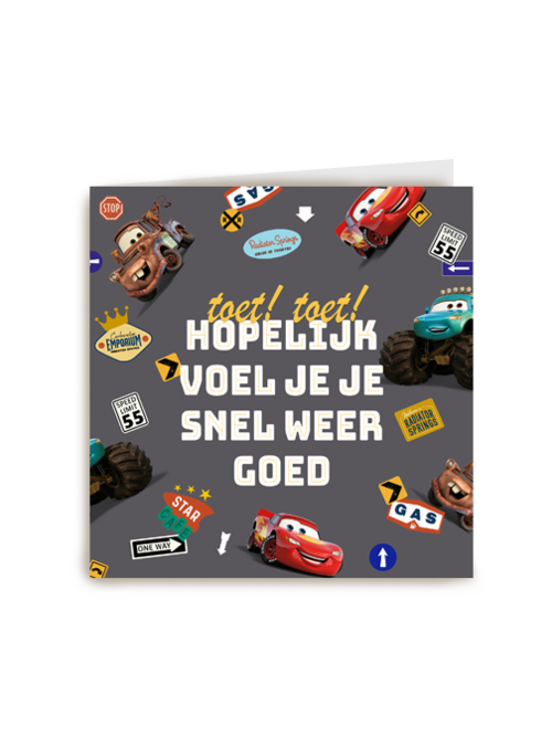 Cars Beterschapskaart Toet Toet