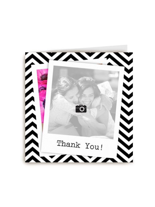 fotokaart standaar zwart wit thank you