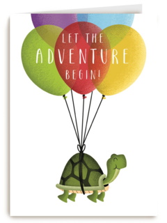 schildpad aan ballonnen