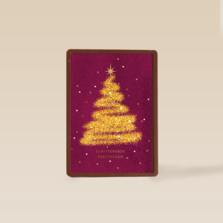 kerstkaart klassiek gouden kerstboom