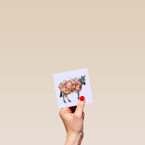 Moederdagkaart Zebra bloemen Paul Fuentes