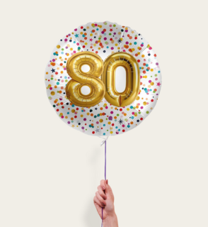 Ballon 80 jaar Confetti Goud 