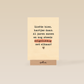 Liefdesjubileum dolgelukkig met elkaar