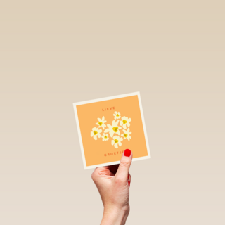 Lieve groetjes kaart met bloemen