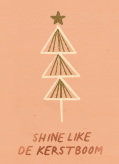 kerstkaart hip shine like de kerstboom