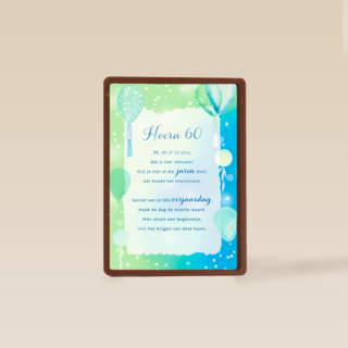 Verjaardagskaart Hoera 60 More than words