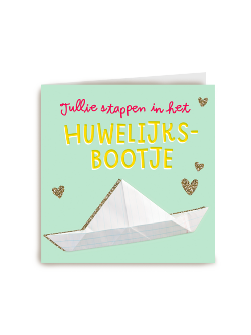 Felicitatiekaart huwelijksbootje