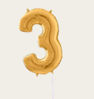 Cijferballon 3 Jaar Goud XL