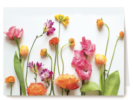 summervibes kaart blanco met vrolijke bloemen erop