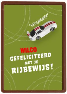 Rijbewijs kaart gefeliciteerd met naam
