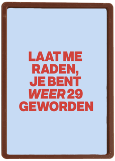 verjaardag kaart vrouw weer 29 geworden