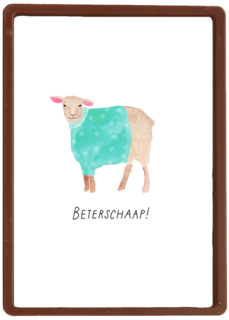 Beterschapskaart schaap met trui