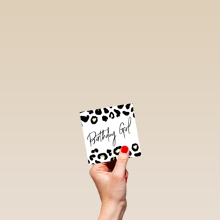 birthday girl with leopard print