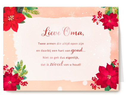Kerstkaart speciale momenten Voor oma