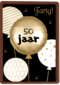 verjaardag kaart leeftijd 50 ballon
