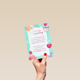 Verjaardagskaart vrouw Cupcakes More than words