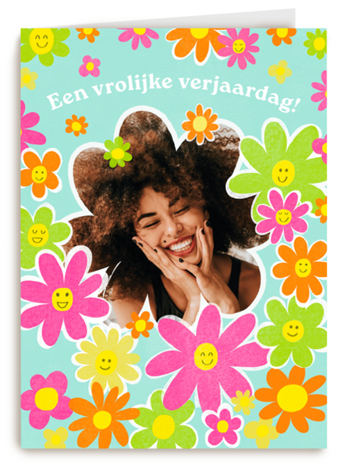Een vrouwelijke verjaardag fotokaart