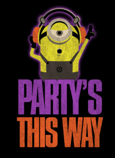 Verjaardagskaart Minion party is this way