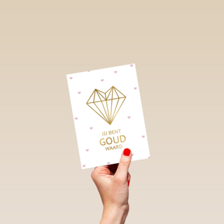 valentijnskaart stijlvol jij bent goud waard