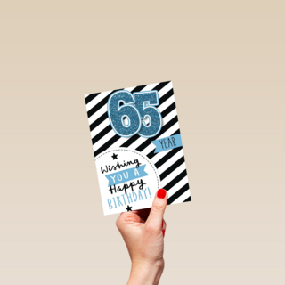 verjaardag leeftijden 65 jaar gestreept