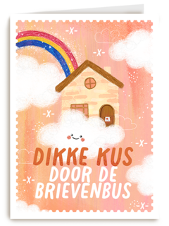 Kinderpostzegels - Dikke kus door de brievenbus