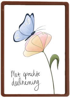 condoleance kaart vlinder met oprechte deelneming