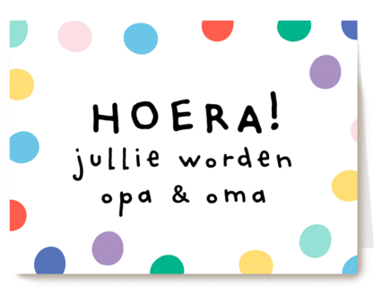 zwanger kleinkind confetti hoera jullie worden op en oma