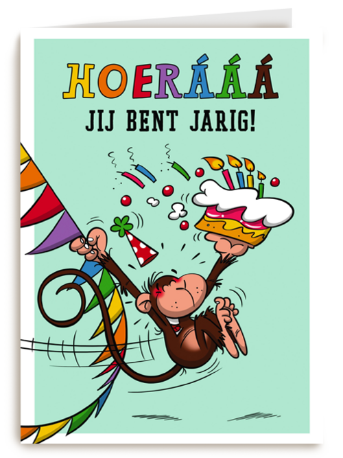 hoera jij bent jarig aap