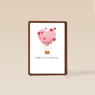 Liefde kaart ballon met Voor altijd verliefd
