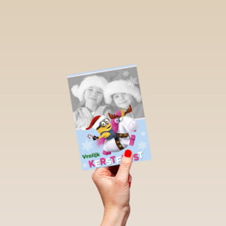 minion kerstkaart vrolijk kerstfeest