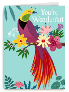 Complimentkaart you are wonderful paradijsvogel