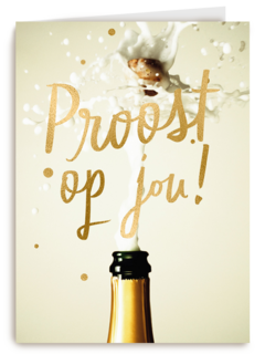 Felicitatie kaart man vrouw champagne proost op jou